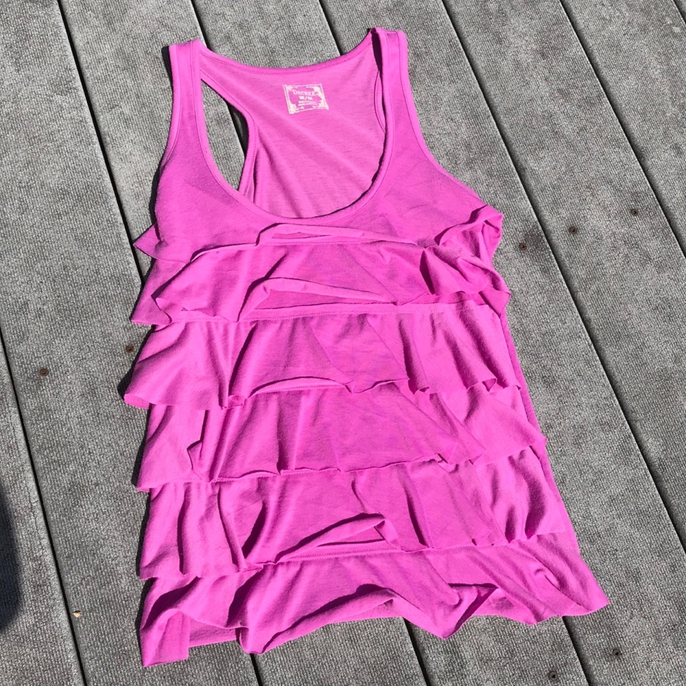 Magenta Ruffled Tank Top - Picture 1 of 4